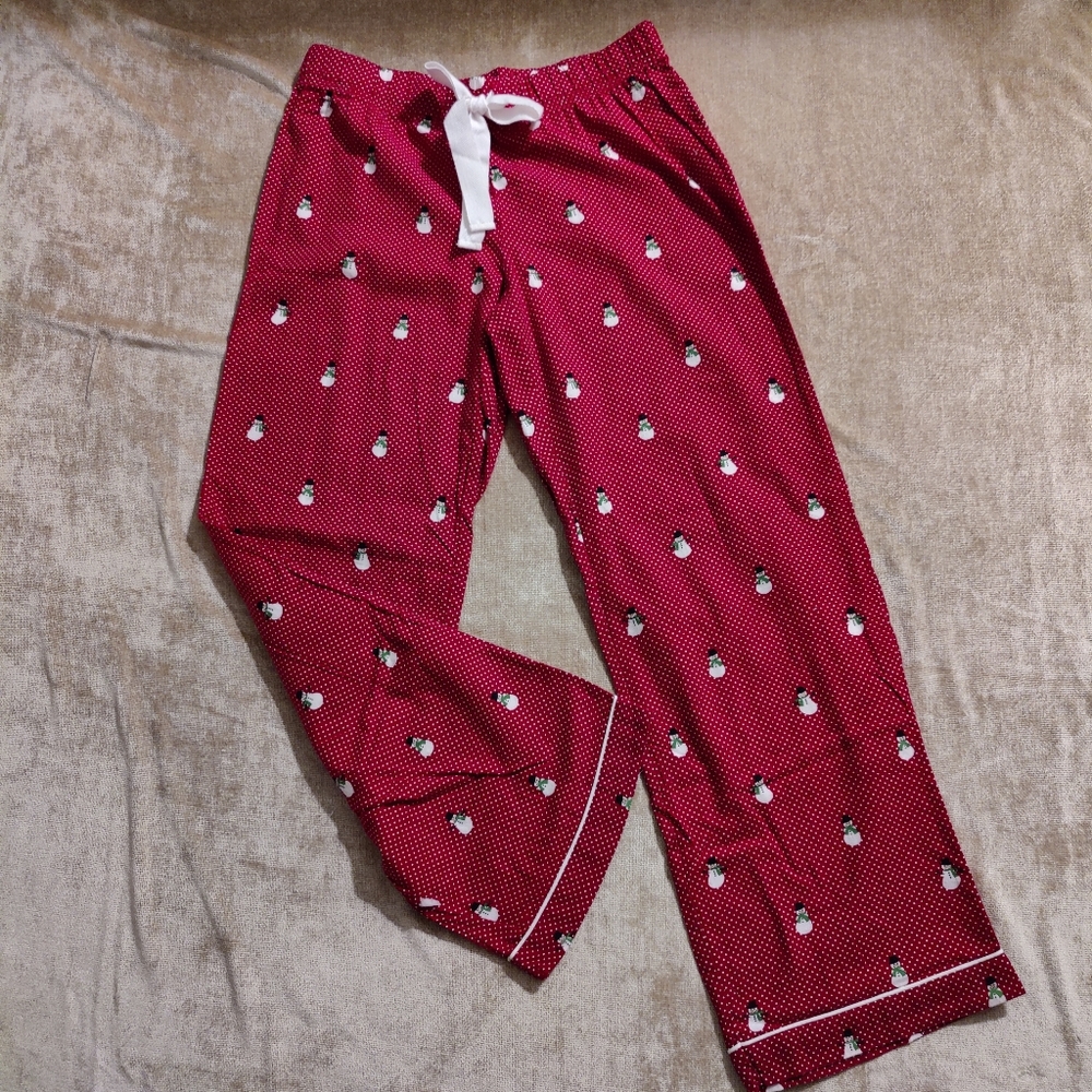 Gapbody Snowman Flannel Pajama Pants, Sz M